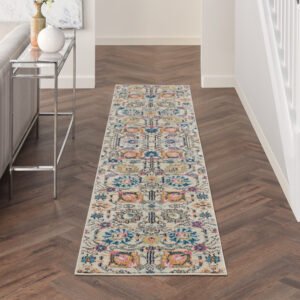 Nourison Passion Ivory/Multicolor 2 2 x 10 Area Rug Boho Moroccan Bed Room Living Room Dining Room Kitchen Easy Cleaning Non Shedding (10 Runner)